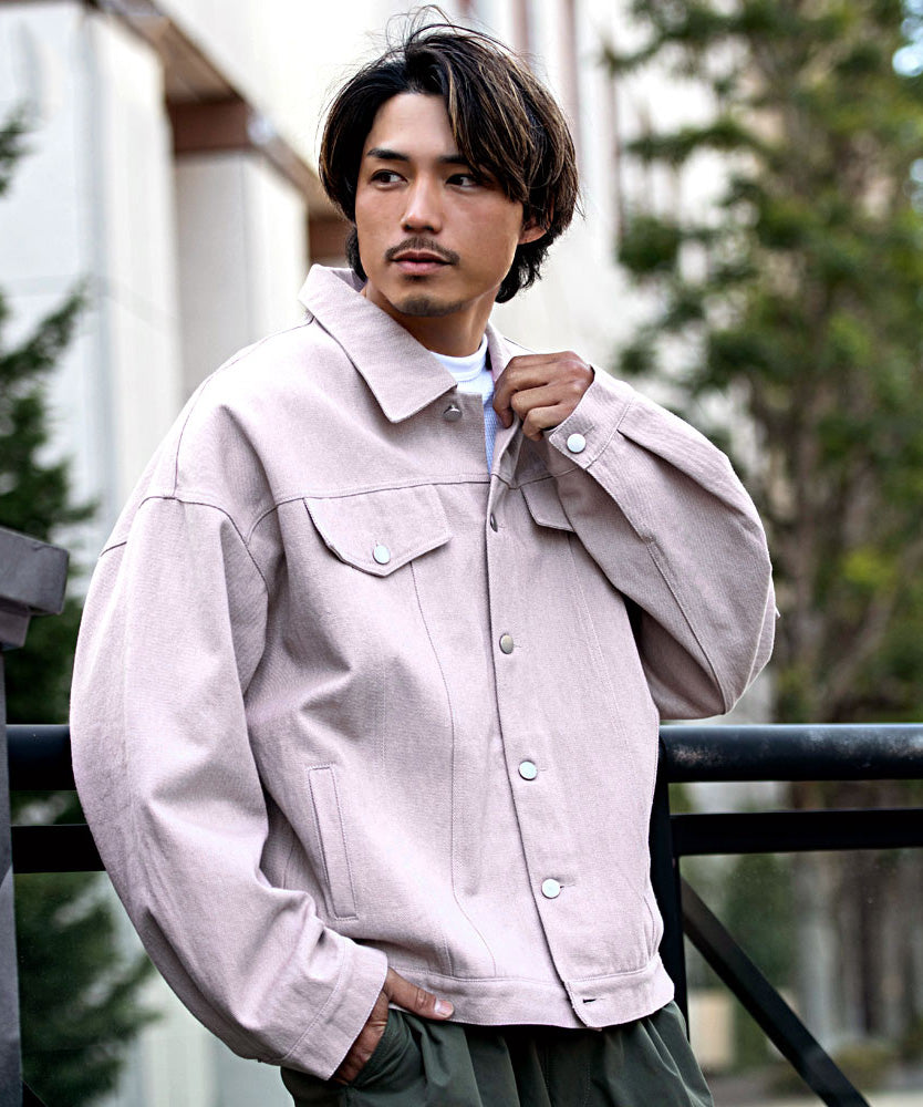 キャバリア CavariA CavariA オーバーサイズ長袖Gジャン,D.PINK(ダークピンク)