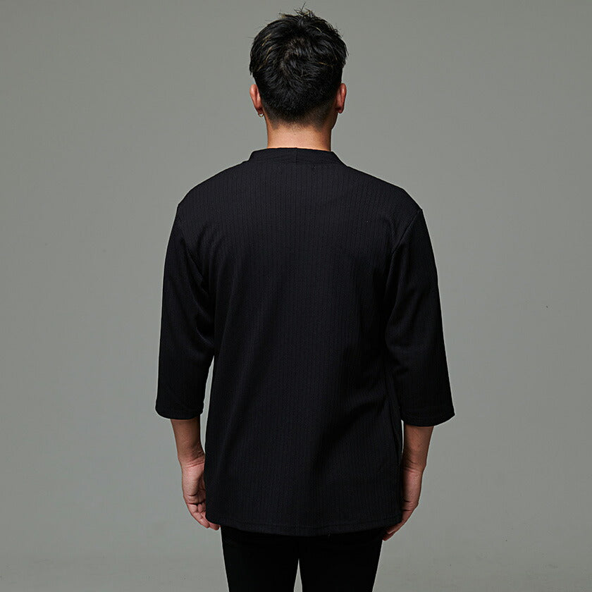 キャバリア CavariA CavariA ストライプニットソーノーカラー7分カーディガン 羽織 （70(NAVY/ネイビー)） 70(NAVY/ネイビー)