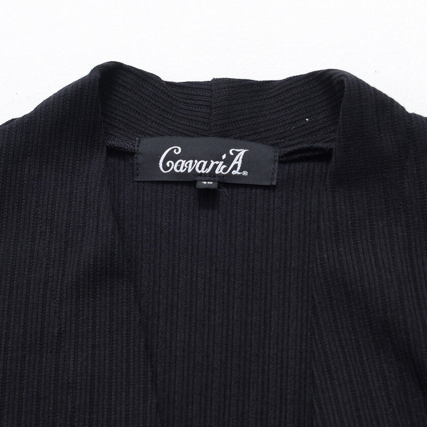 キャバリア CavariA CavariA ストライプニットソーノーカラー7分カーディガン 羽織 （70(NAVY/ネイビー)） 70(NAVY/ネイビー)