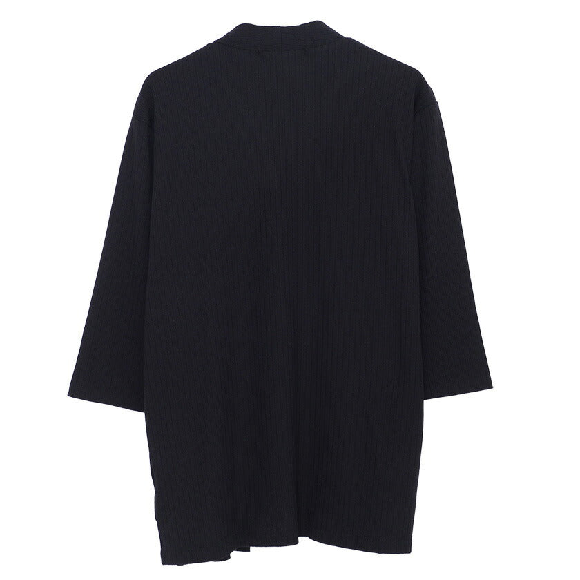 キャバリア CavariA CavariA ストライプニットソーノーカラー7分カーディガン 羽織 （70(NAVY/ネイビー)） 70(NAVY/ネイビー)