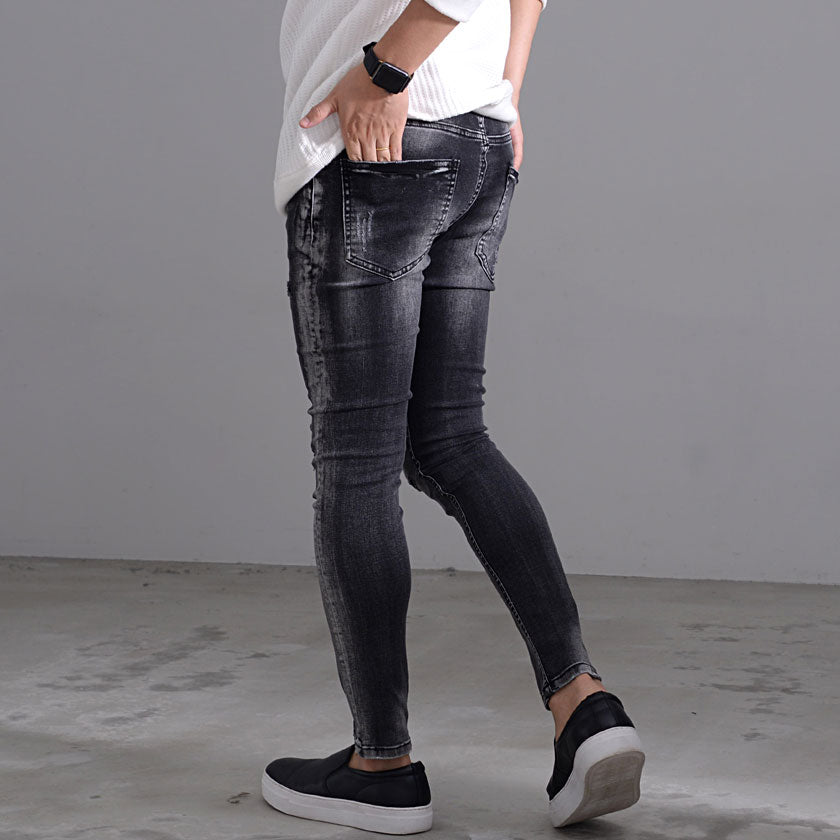 キャバリア CavariA CavariA ダメージスキニーデニムパンツ ストレッチ