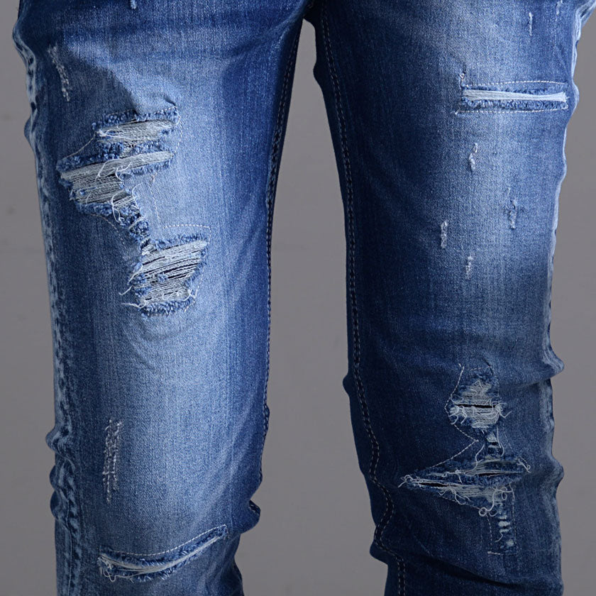 キャバリア CavariA CavariA ダメージスキニーデニムパンツ ストレッチ