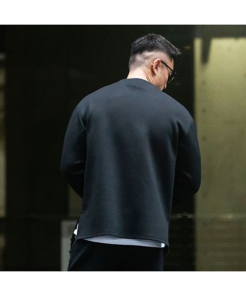 キャバリア CavariA C.V.R.A 別注ロゴ刺繍入りモックネックトレーナー×止水ジップパンツセットアップ 上下セット （GRY(グレー)） GRY(グレー)