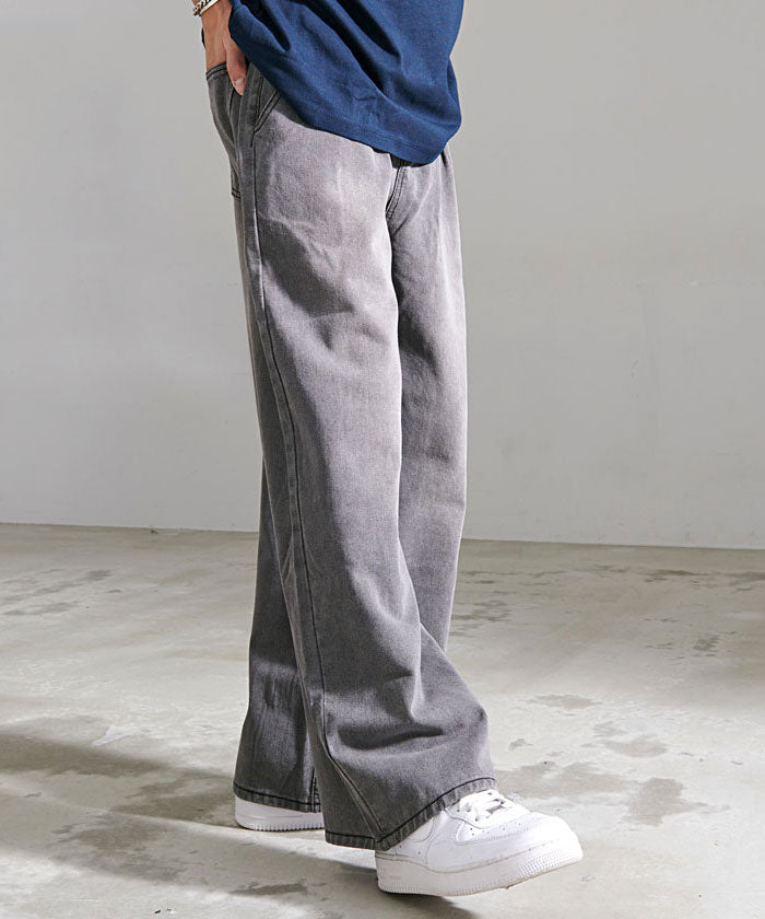 キャバリア CavariA CavariA デニムワイドパンツ,GRY(グレー)