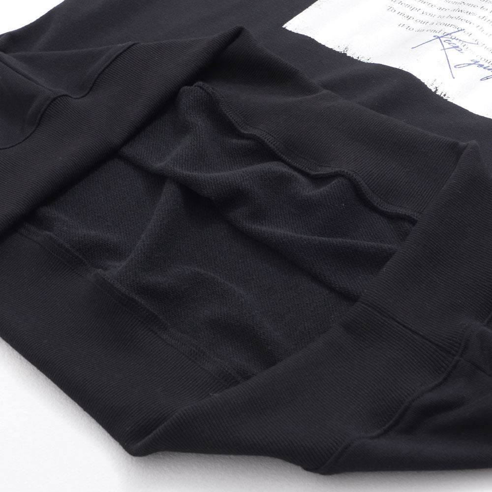 キャバリア CavariA CavariA クルーネック シルバー箔プリント長袖トレーナー