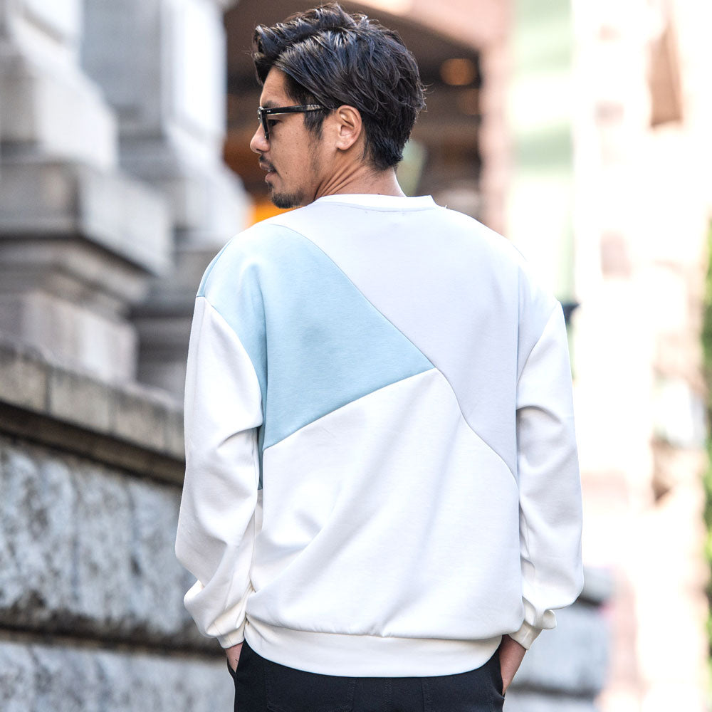 キャバリア CavariA CavariA クルーネック 切り替え長袖トレーナー