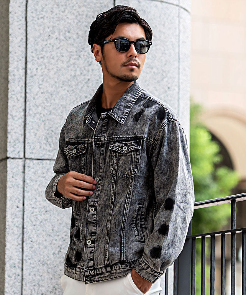 キャバリア CavariA CavariA ケミカル加工汚しGジャン （BLK(ブラック)） BLK(ブラック)