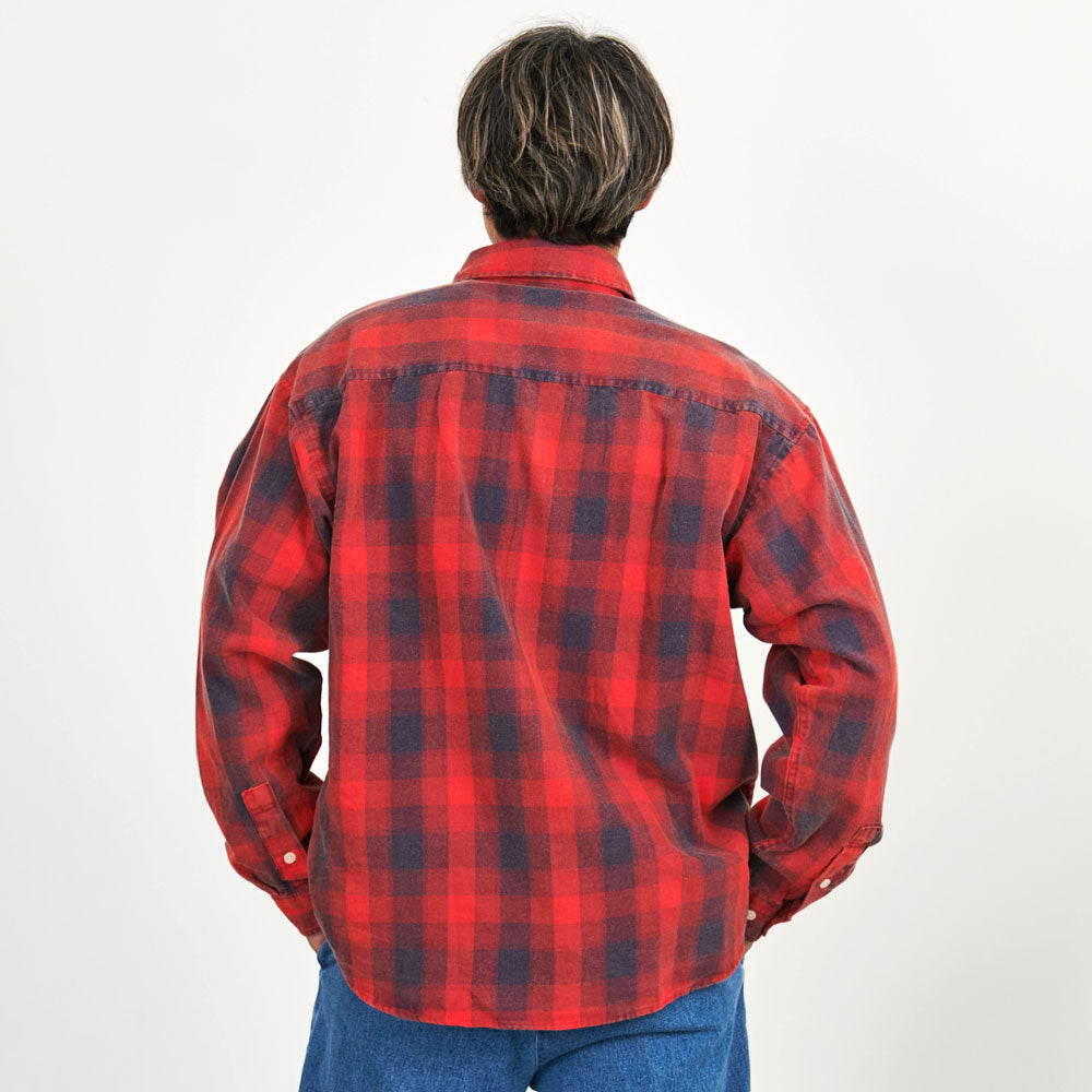 CavariA CavariA Snow Wash Check Long Sleeve Shirt