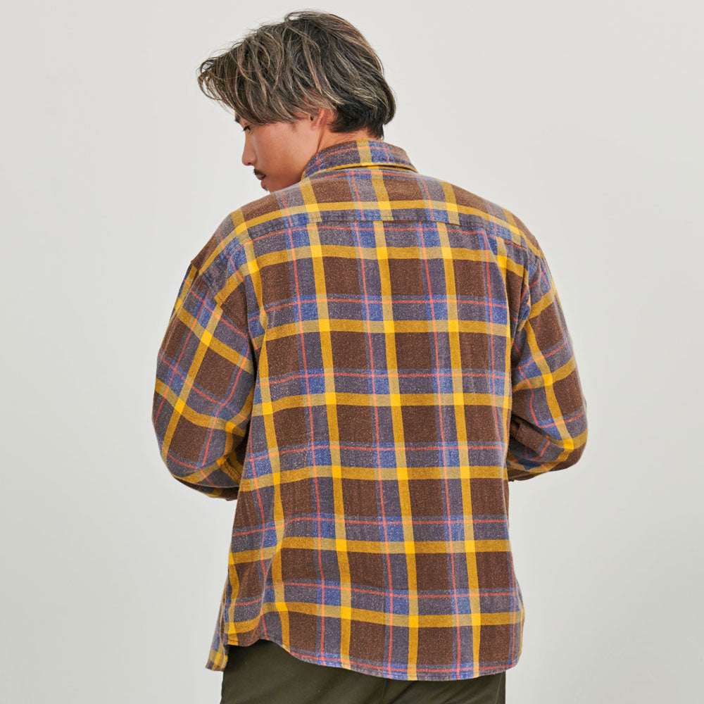 CavariA CavariA Snow Wash Check Long Sleeve Shirt
