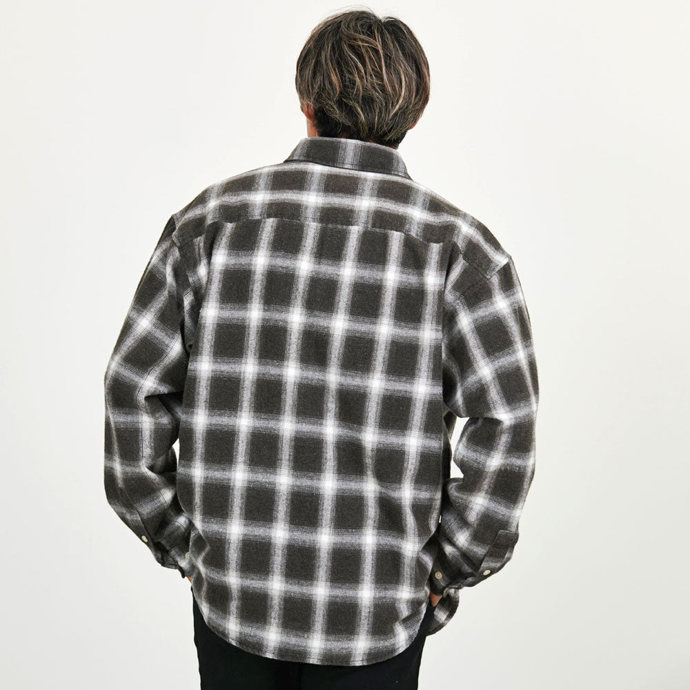 CavariA CavariA Snow Wash Check Long Sleeve Shirt
