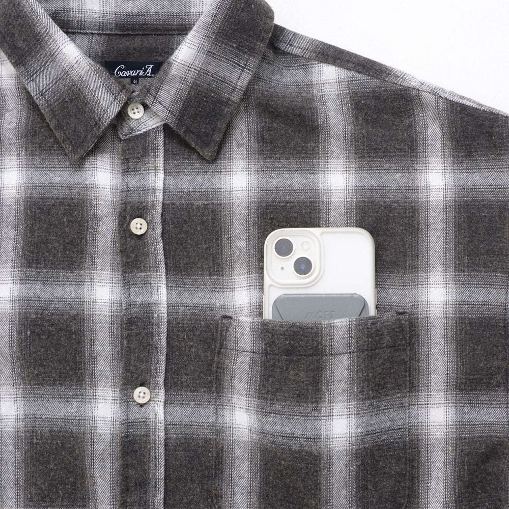 CavariA CavariA Snow Wash Check Long Sleeve Shirt