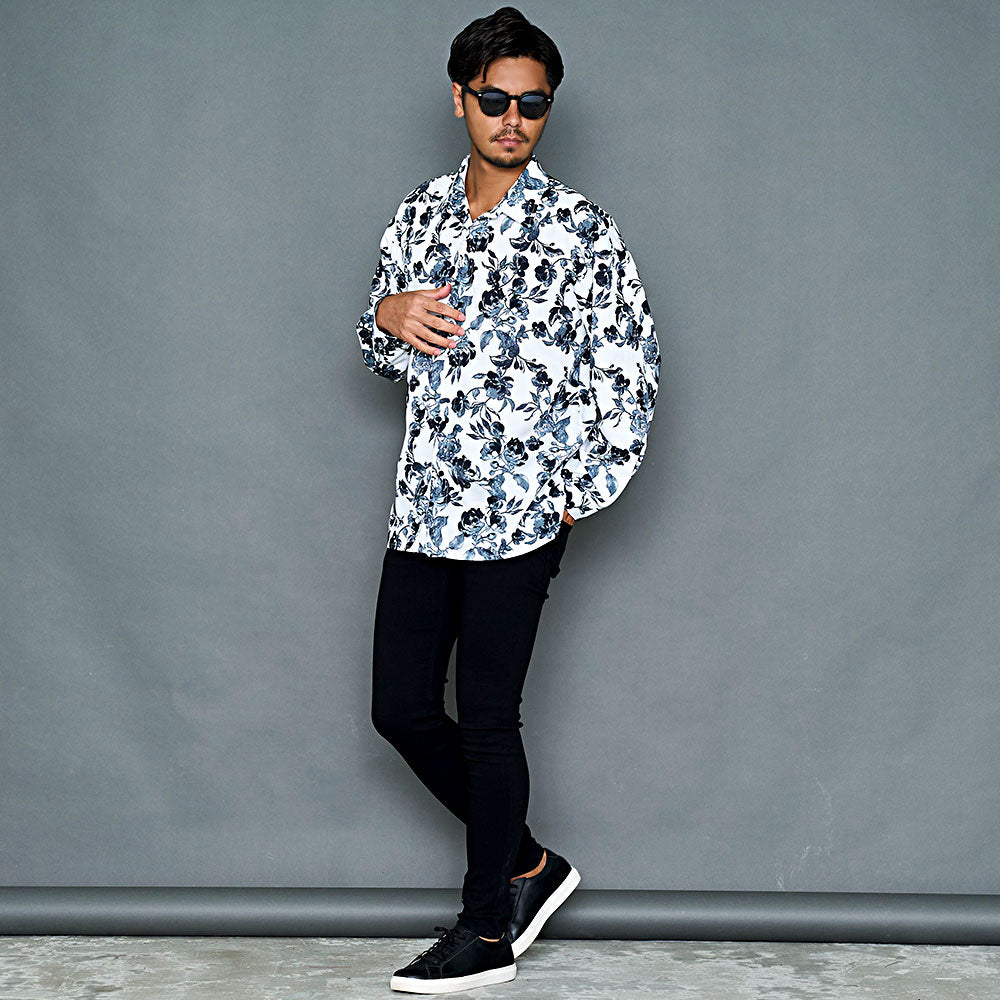 キャバリア CavariA CavariA 總柄長袖襯衫