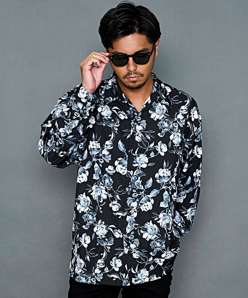 キャバリア CavariA CavariA 總柄長袖襯衫