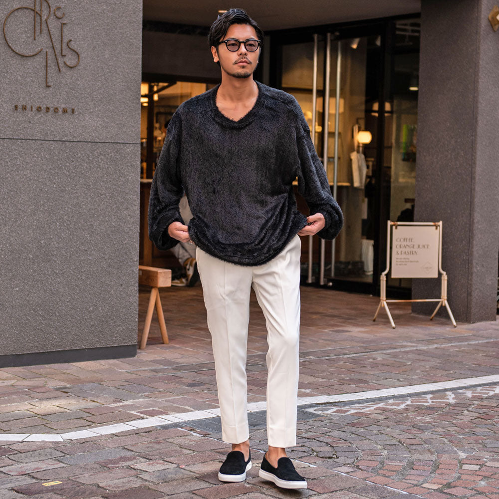 キャバリア CavariA CavariA シャギービッグシルエット長袖ニットソー （BLK(ブラック)） BLK(ブラック)