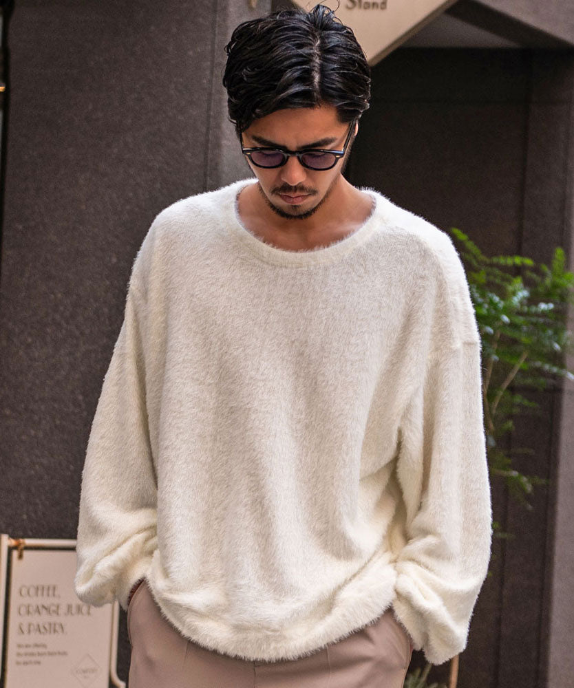 キャバリア CavariA CavariA シャギービッグシルエット長袖ニットソー （WHT(ホワイト)） WHT(ホワイト)