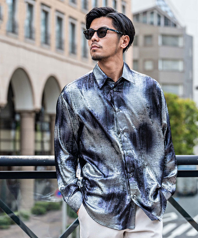 キャバリア CavariA CavariA ラメ長袖シャツ （BLK(ブラック)） BLK(ブラック)