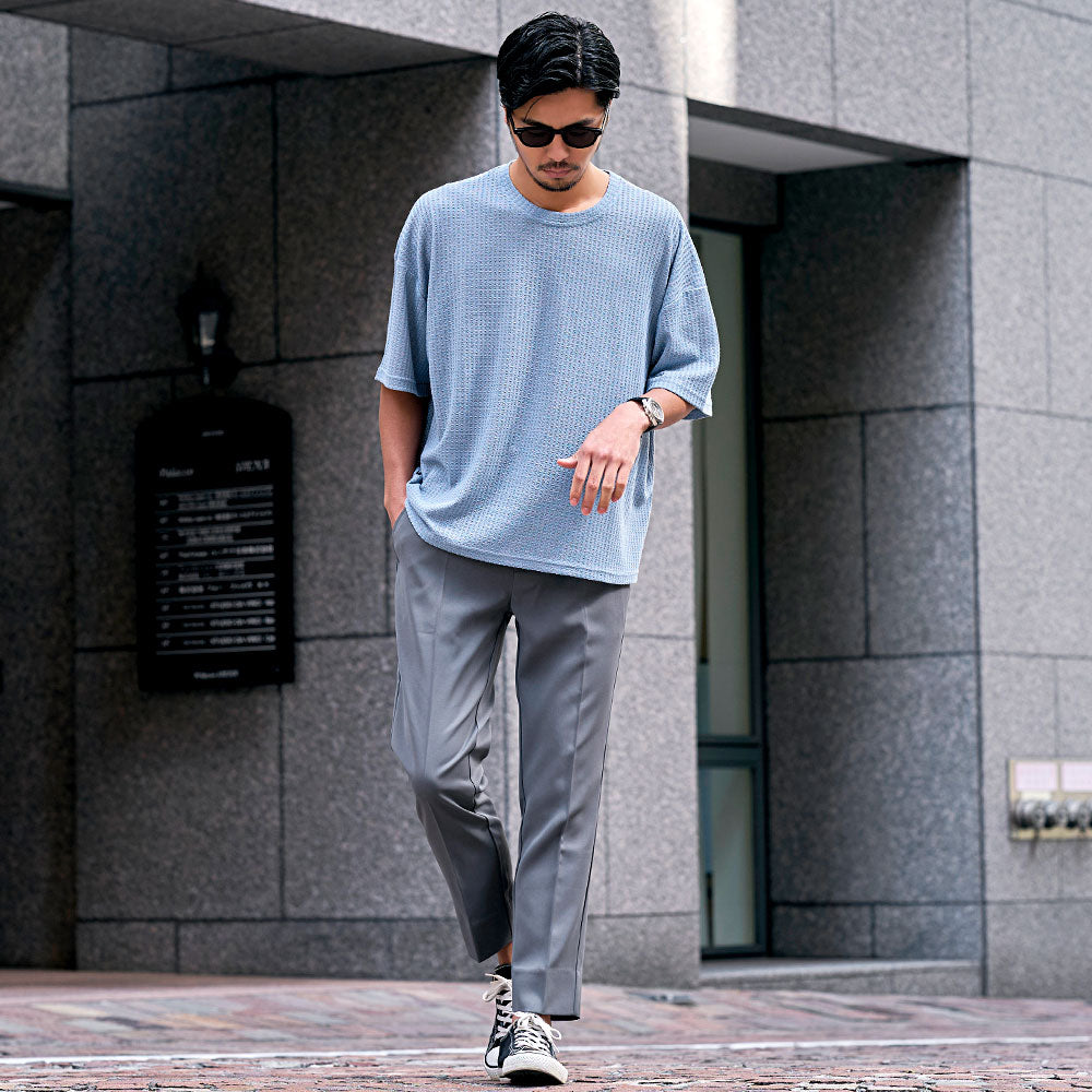 キャバリア CavariA CavariA ワッフル調半袖クルーネックTシャツ （GRN(グリーン)） GRN(グリーン)