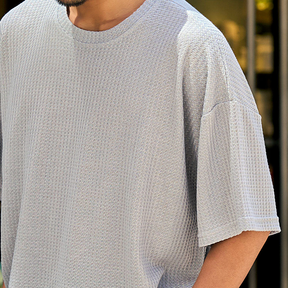 キャバリア CavariA CavariA ワッフル調半袖クルーネックTシャツ （GRN(グリーン)） GRN(グリーン)