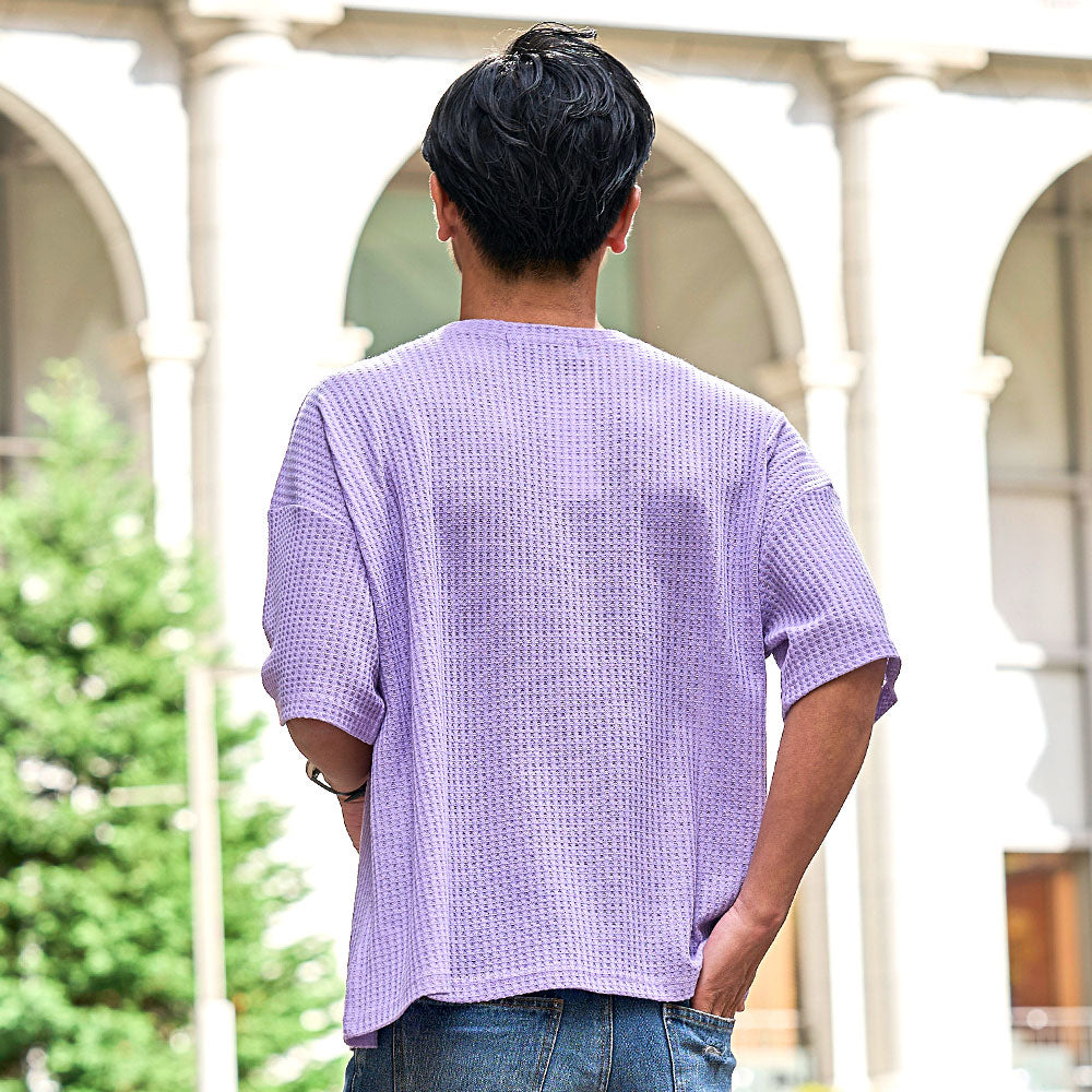 キャバリア CavariA CavariA ワッフル調半袖クルーネックTシャツ （GRN(グリーン)） GRN(グリーン)
