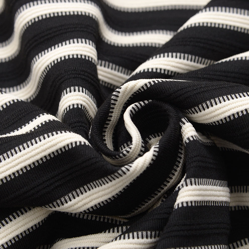 キャバリア CavariA CavariA クルーネック ボーダースピンドル半袖Tシャツ （BLK(ブラック)） BLK(ブラック)