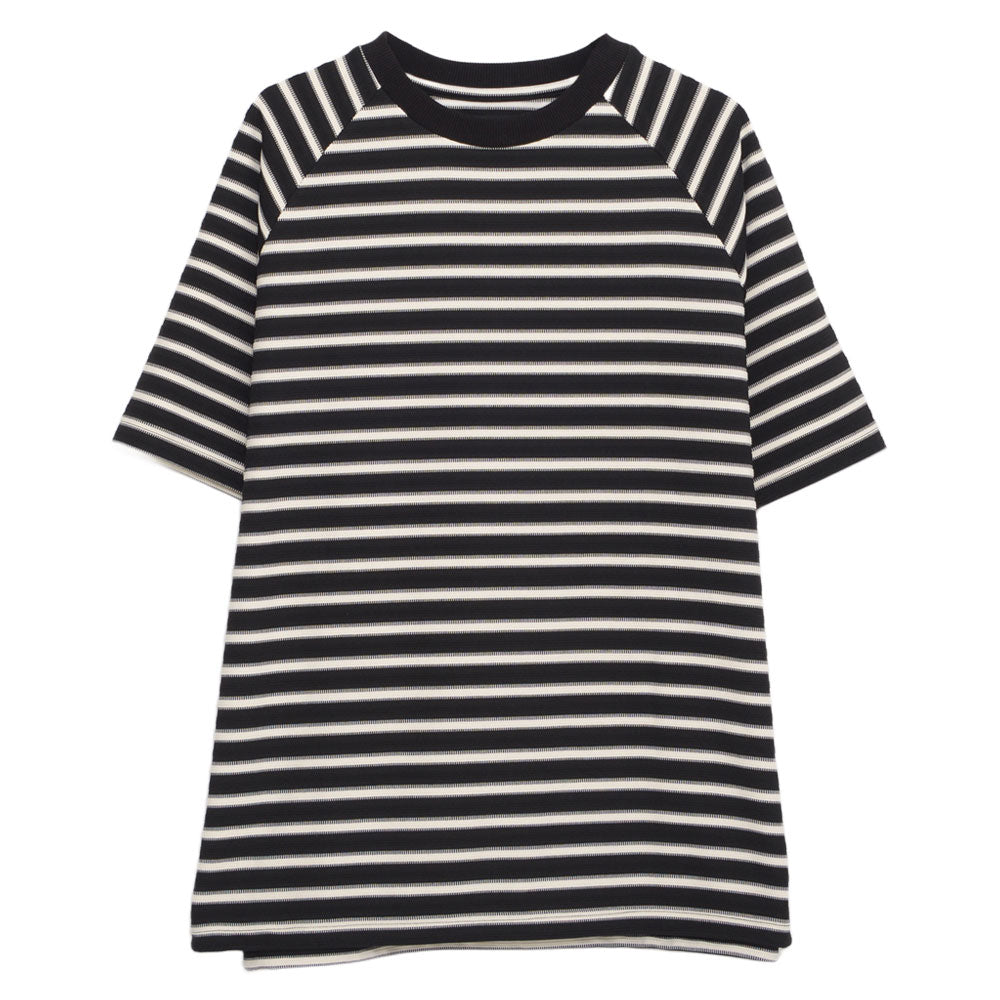 キャバリア CavariA CavariA クルーネック ボーダースピンドル半袖Tシャツ （BLK(ブラック)） BLK(ブラック)