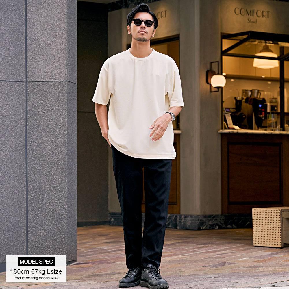 キャバリア CavariA CavariA クルーネック フェイクレイヤード半袖Tシャツ （BLK(ブラック)） BLK(ブラック)