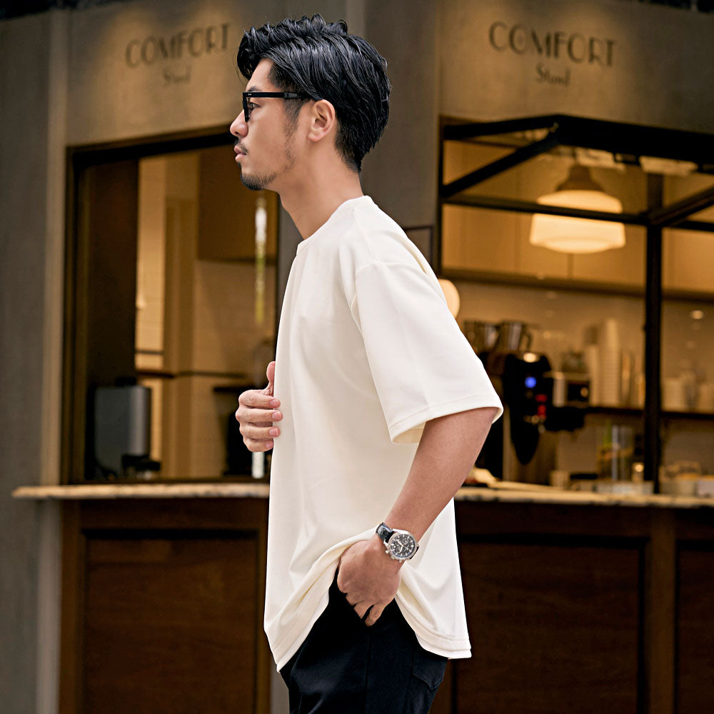 キャバリア CavariA CavariA クルーネック フェイクレイヤード半袖Tシャツ （BLK(ブラック)） BLK(ブラック)