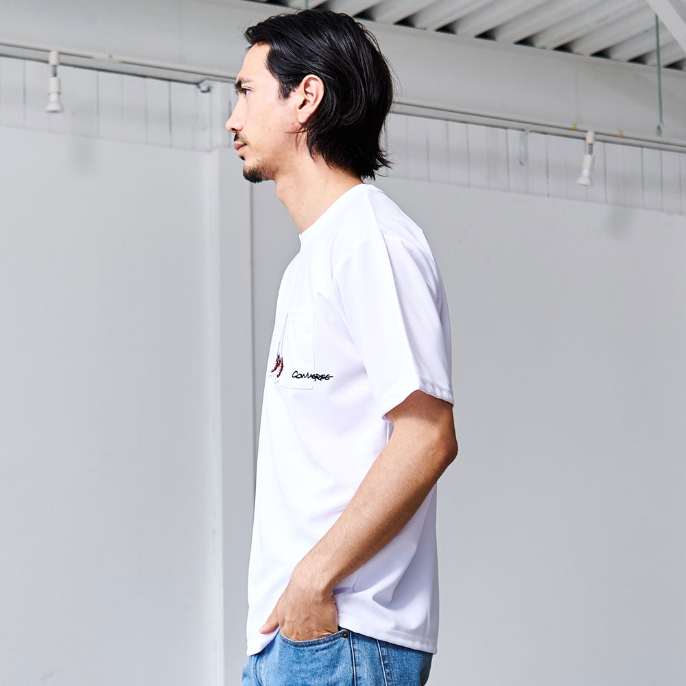 キャバリア CavariA CONVERSE アムンゼンポケットまたぎ刺繍半袖TEE （19(L.GRY/ライトグレー)） 19(L.GRY/ライトグレー)