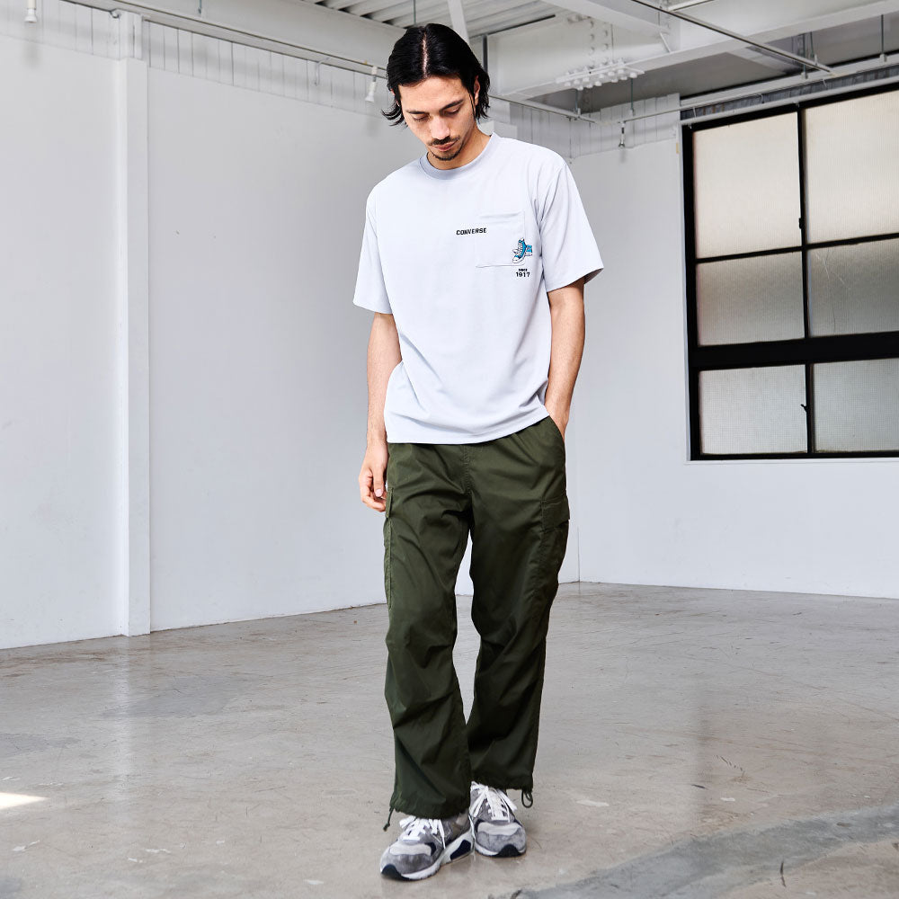 キャバリア CavariA CONVERSE アムンゼンポケットまたぎ刺繍半袖TEE （19(L.GRY/ライトグレー)） 19(L.GRY/ライトグレー)