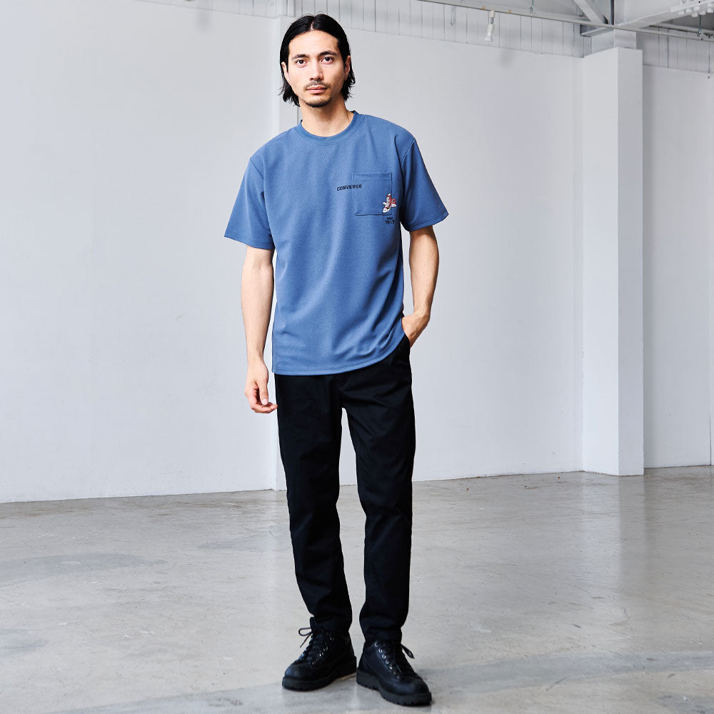 キャバリア CavariA CONVERSE アムンゼンポケットまたぎ刺繍半袖TEE （19(L.GRY/ライトグレー)） 19(L.GRY/ライトグレー)