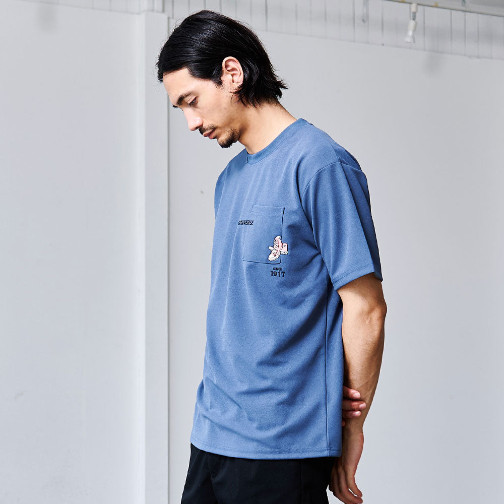 キャバリア CavariA CONVERSE アムンゼンポケットまたぎ刺繍半袖TEE （19(L.GRY/ライトグレー)） 19(L.GRY/ライトグレー)