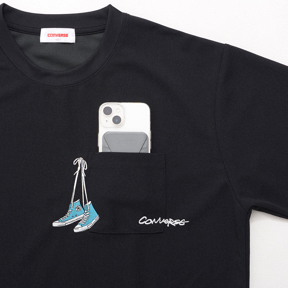 キャバリア CavariA CONVERSE アムンゼンポケットまたぎ刺繍半袖TEE （19(L.GRY/ライトグレー)） 19(L.GRY/ライトグレー)