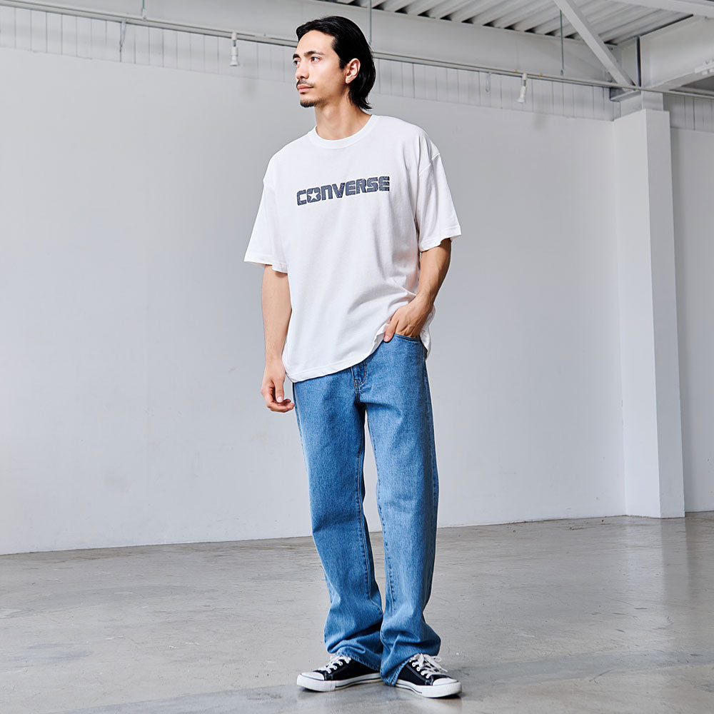 キャバリア CavariA CONVERSE アンクル＆ロゴ発泡プリント半袖TEE （67(NAVY/ネイビー)） 67(NAVY/ネイビー)