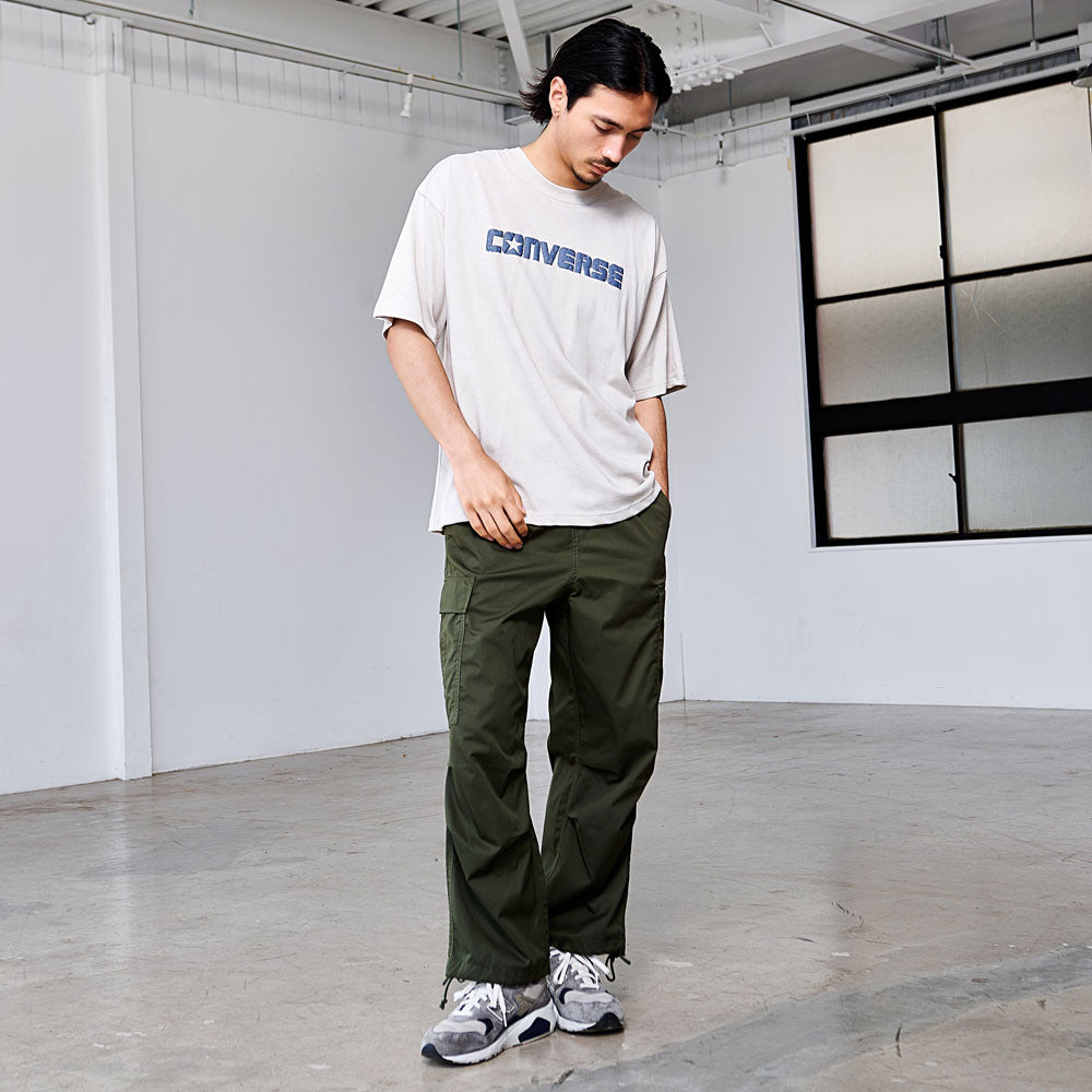 キャバリア CavariA CONVERSE アンクル＆ロゴ発泡プリント半袖TEE （67(NAVY/ネイビー)） 67(NAVY/ネイビー)