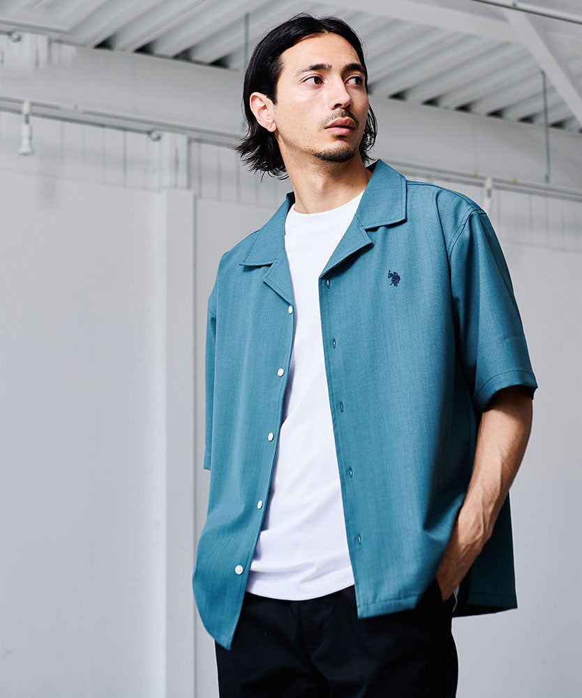 キャバリア CavariA U.S. POLO ASSN. オープンカラー半袖シャツ （73(B.GREEN/ブルーグリーン)） 73(B.GREEN/ブルーグリーン)