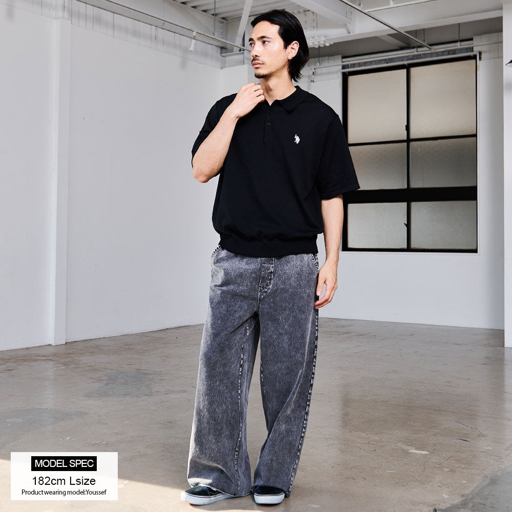 キャバリア CavariA U.S. POLO ASSN. 半袖ニットポロシャツ （61(NAVY/ネイビー)） 61(NAVY/ネイビー)