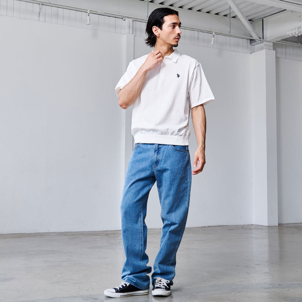 キャバリア CavariA U.S. POLO ASSN. 半袖ニットポロシャツ （61(NAVY/ネイビー)） 61(NAVY/ネイビー)