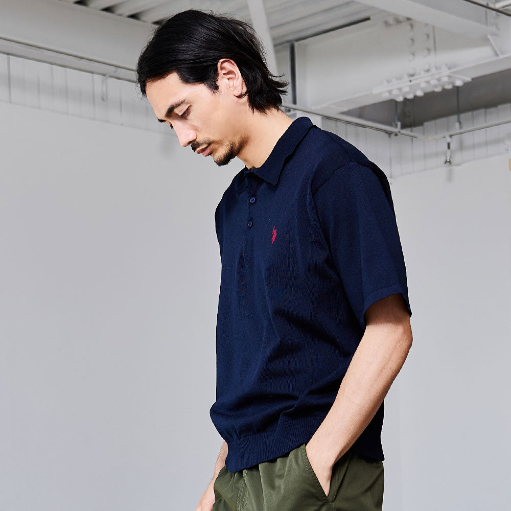 キャバリア CavariA U.S. POLO ASSN. 半袖ニットポロシャツ （61(NAVY/ネイビー)） 61(NAVY/ネイビー)
