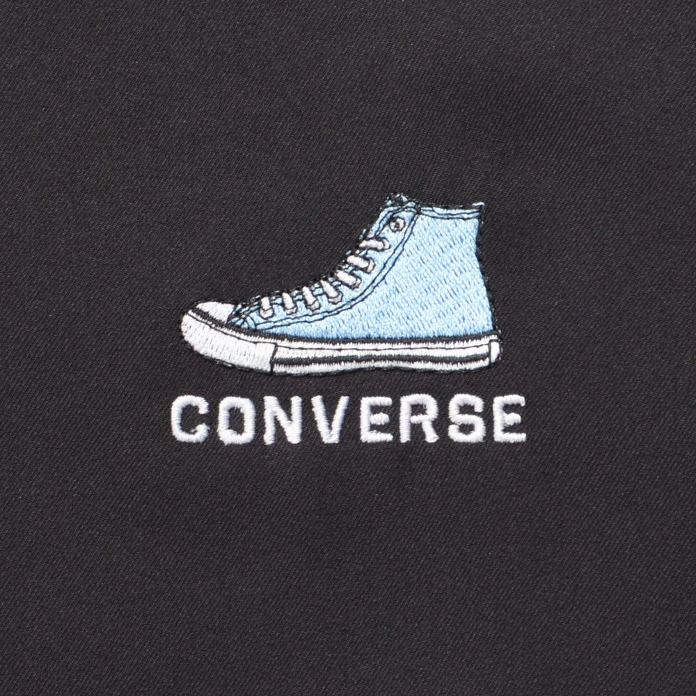 キャバリア CavariA CONVERSE 刺繍入りポリツイル半袖オーバーシャツ （49(BLK/ブラック)） 49(BLK/ブラック)