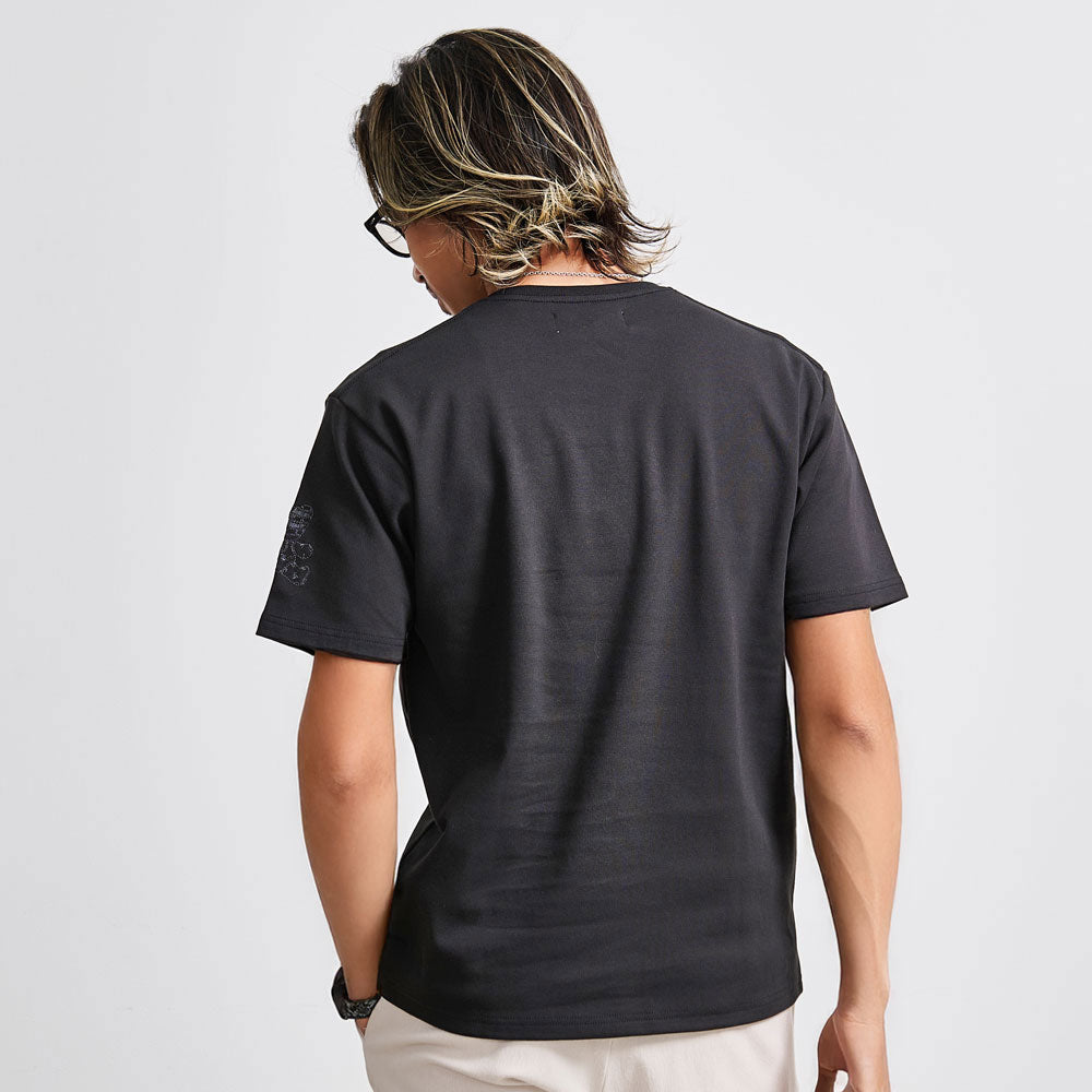 キャバリア CavariA Hollywood rich.& NO.5ブレイクハート半袖Tシャツ （2.BLACK(ブラック)） 2.BLACK(ブラック)