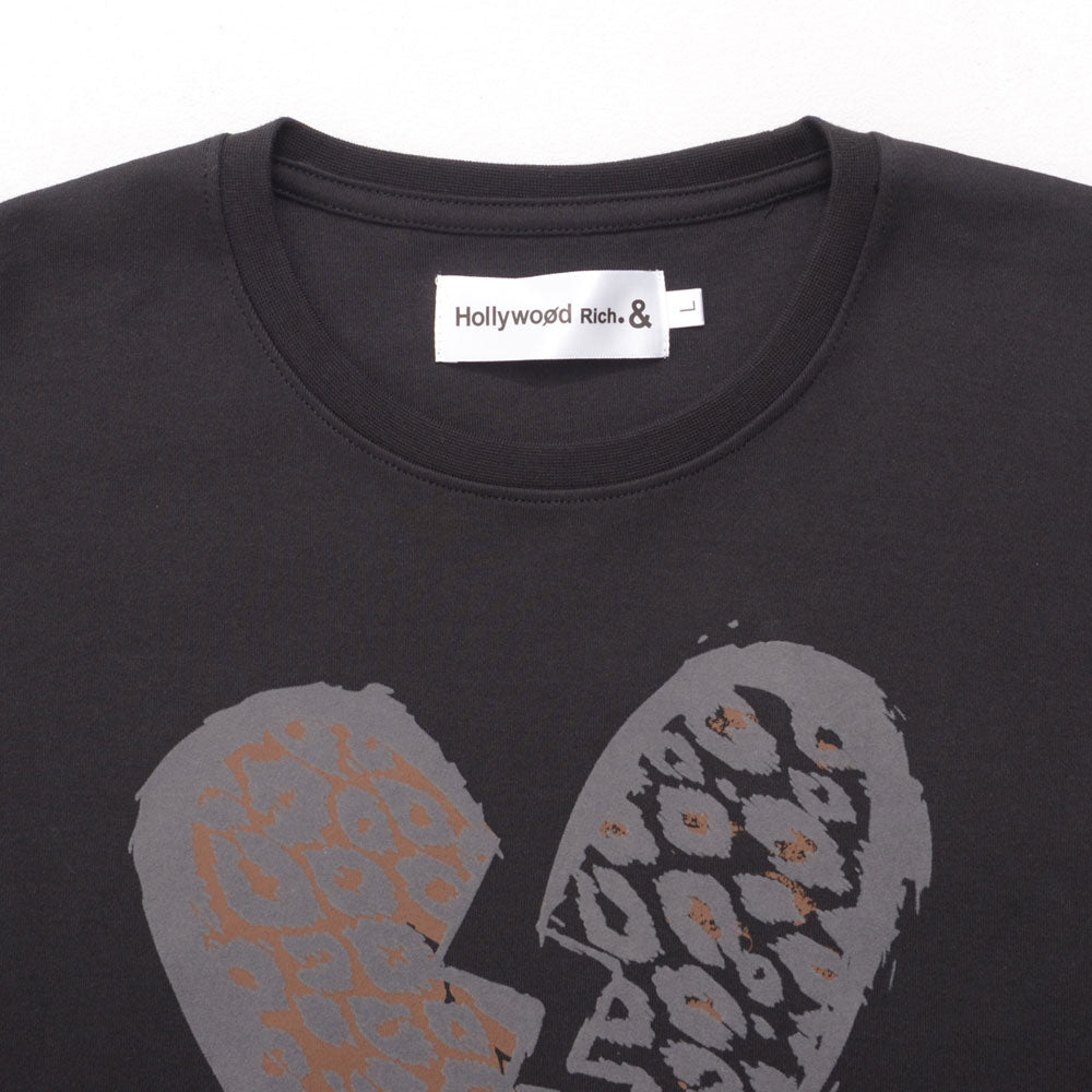 キャバリア CavariA Hollywood rich.& NO.5ブレイクハート半袖Tシャツ （2.BLACK(ブラック)） 2.BLACK(ブラック)