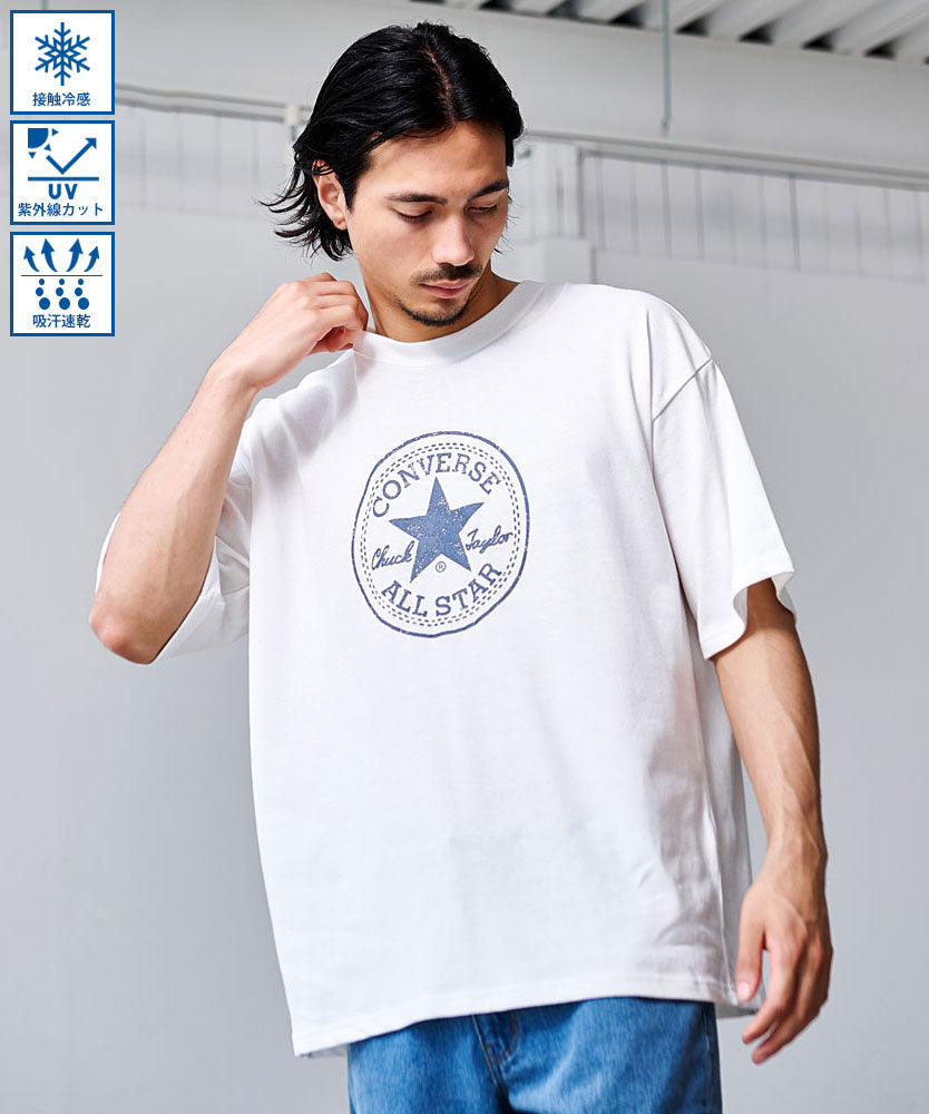 キャバリア CavariA CONVERSE アンクル＆ロゴ発泡プリント半袖TEE （28(O.WHT/オフホワイト)） 28(O.WHT/オフホワイト)