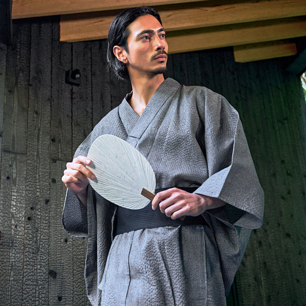 キャバリア CavariA CavariA しじら織浴衣(浴衣と帯セット) 2点セット （C柄） C柄
