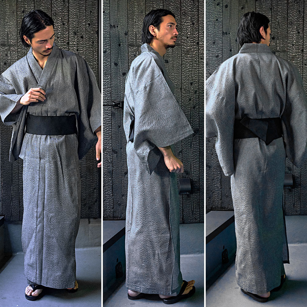 キャバリア CavariA CavariA しじら織浴衣(浴衣と帯セット) 2点セット （C柄） C柄