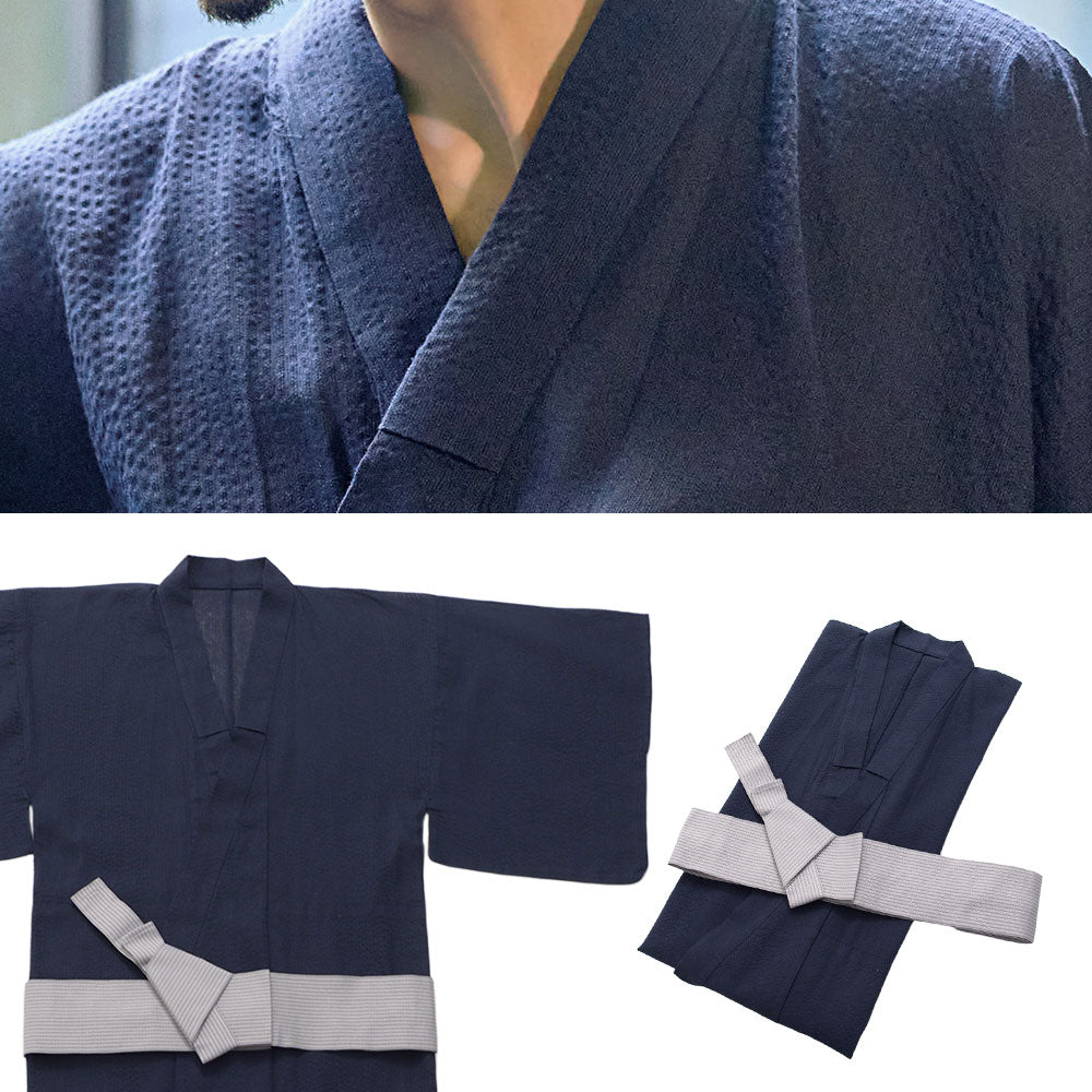 キャバリア CavariA CavariA しじら織浴衣(浴衣と帯セット) 2点セット （C柄） C柄