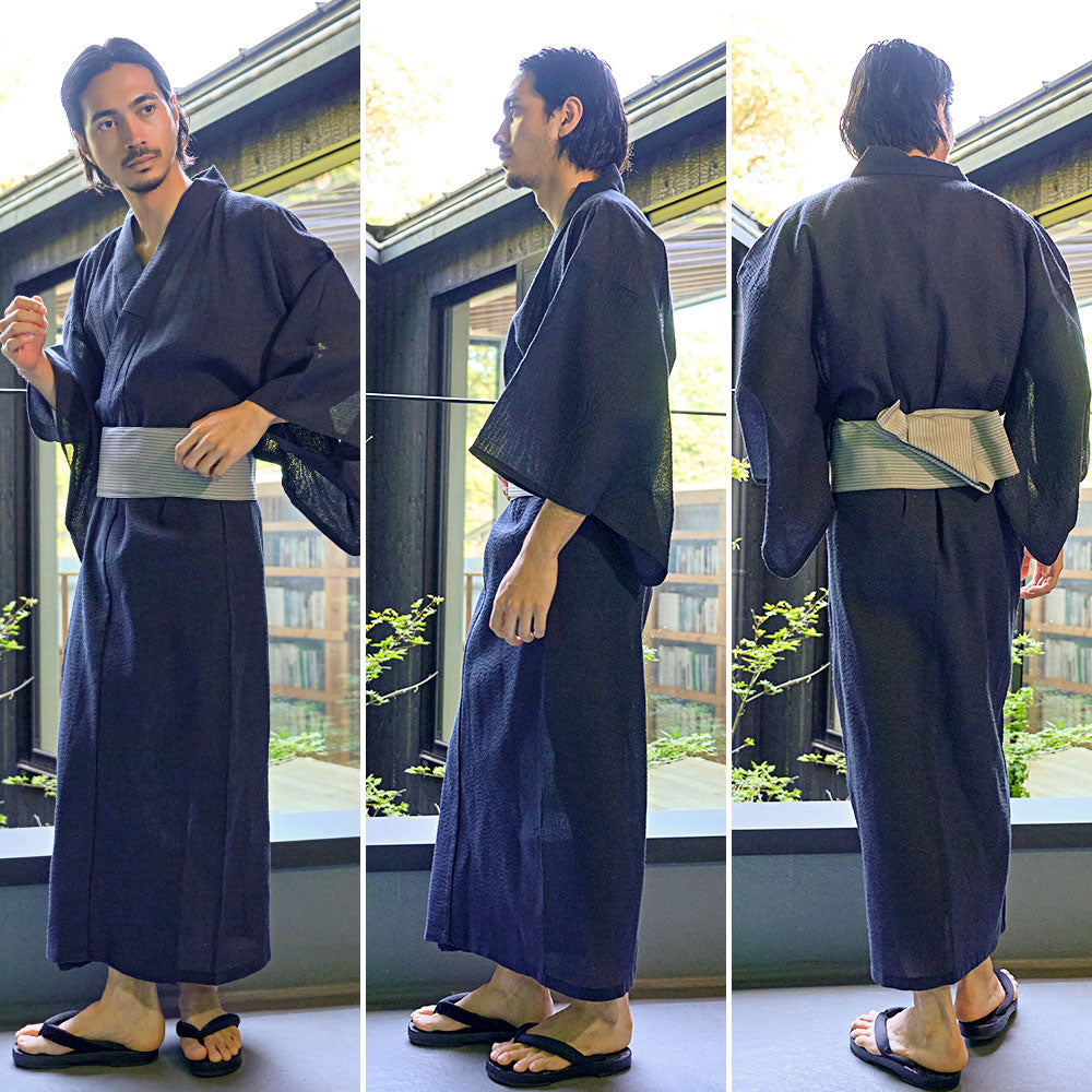 キャバリア CavariA CavariA しじら織浴衣(浴衣と帯セット) 2点セット （C柄） C柄