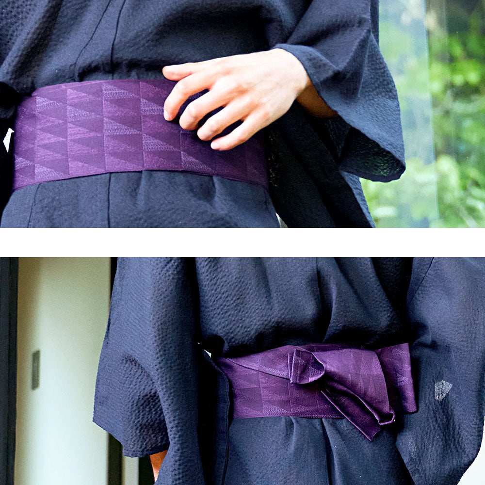 キャバリア CavariA CavariA しじら織浴衣(浴衣と帯セット) 2点セット （C柄） C柄