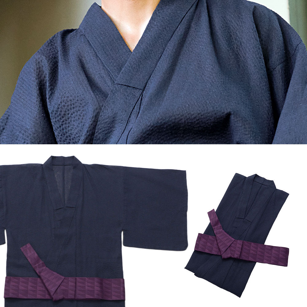 キャバリア CavariA CavariA しじら織浴衣(浴衣と帯セット) 2点セット （C柄） C柄
