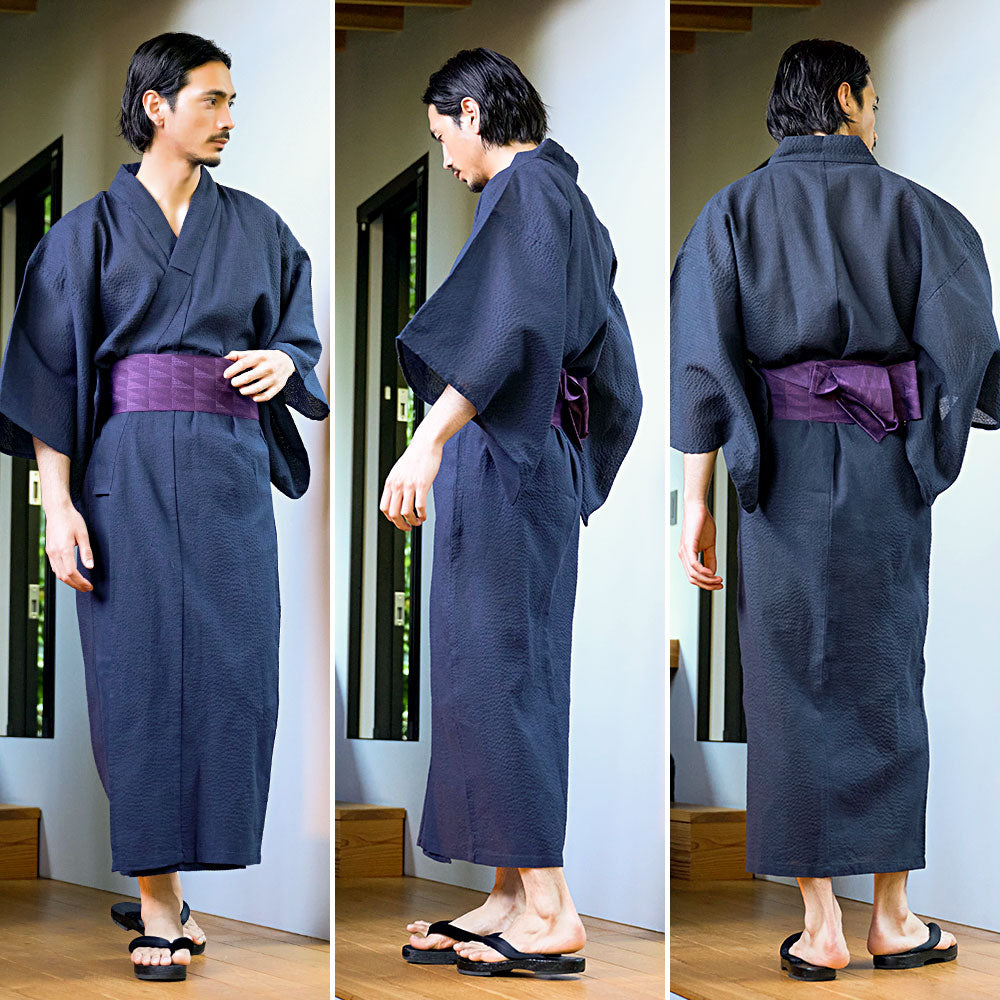 キャバリア CavariA CavariA しじら織浴衣(浴衣と帯セット) 2点セット （C柄） C柄