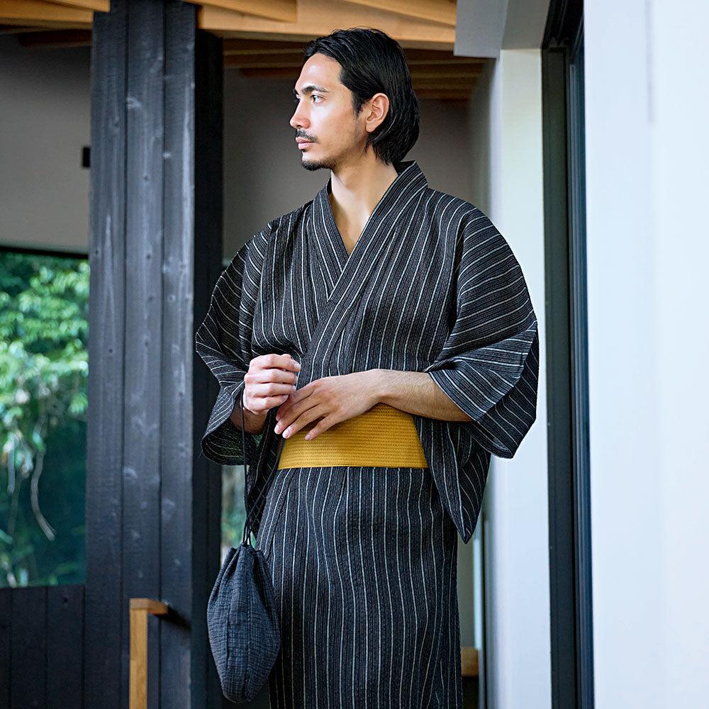キャバリア CavariA CavariA しじら織浴衣(浴衣と帯セット) 2点セット （C柄） C柄